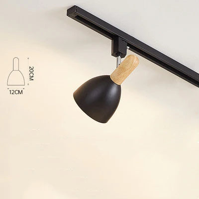 15W Modern Nordic Wooden LED Track Light - Ceiling Spotlight