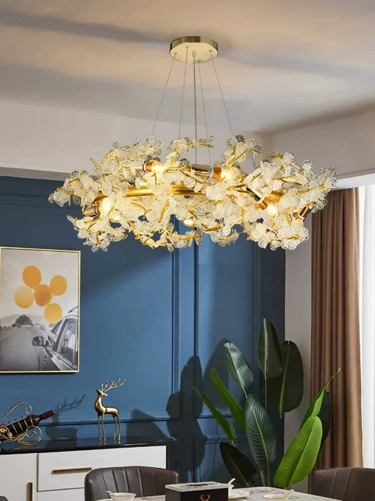 Elegant French Luxury Chandeliers - Postmodern Villa Living Room Lights with Creative Branch Crystal Design for Bedrooms, Dining Rooms, and Tea Rooms
