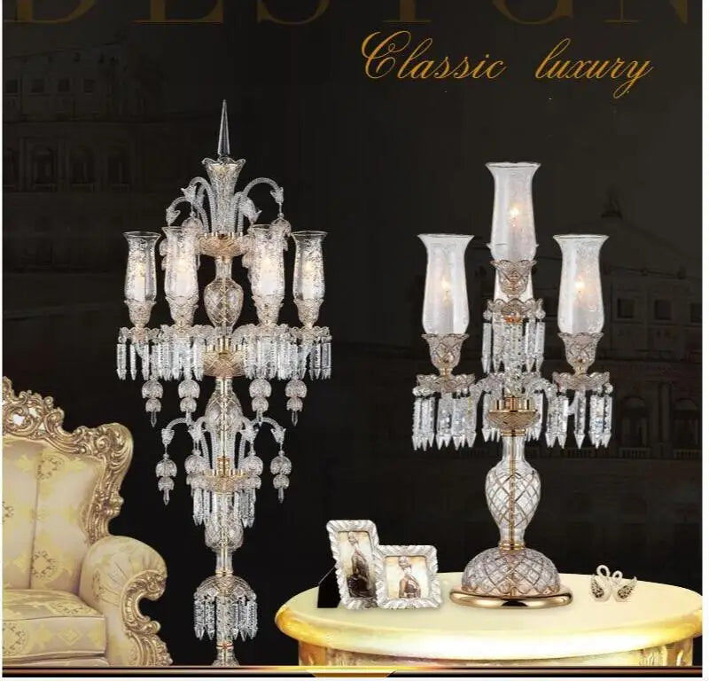 Modern Clear Golden Crystal Table Lamp - Artistic Decor for Bedroom and Living Room