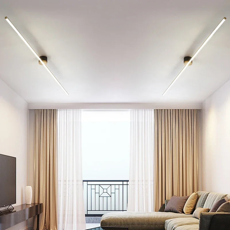 Modern LED Simple Long Strip Ceiling Light - Indoor Lighting Fixture for Bedroom, Hall, Balcony, Aisle, Entrance - Lustre Home Fashion Chandelier