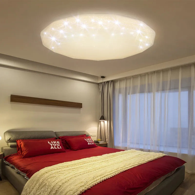 Starry Sky LED Ceiling Lamp - Modern Lighting Fixture for Dining Room, Living Room, and Bedroom - 36W and 24W Options
