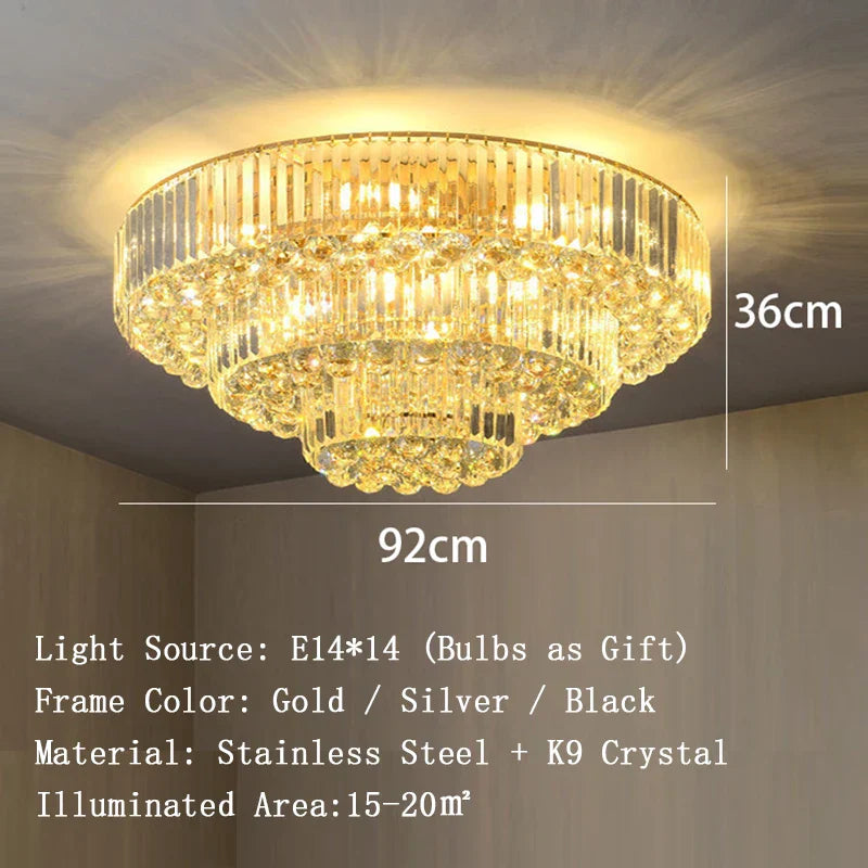 Dimmable LED Ceiling Lights - Classical Elegance with Remote Control for Living Room Decor