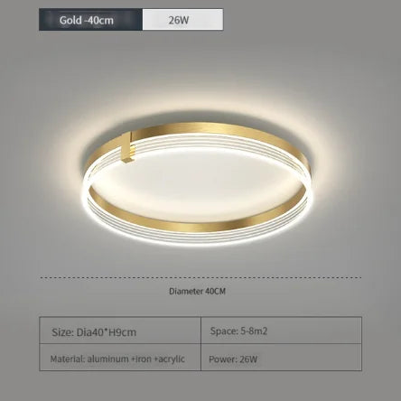 Modern Minimalist LED Bedroom Ceiling Lamp - Round LED Ceiling Lights with Remote Control for Home Indoor Decoration Lighting Fixtures