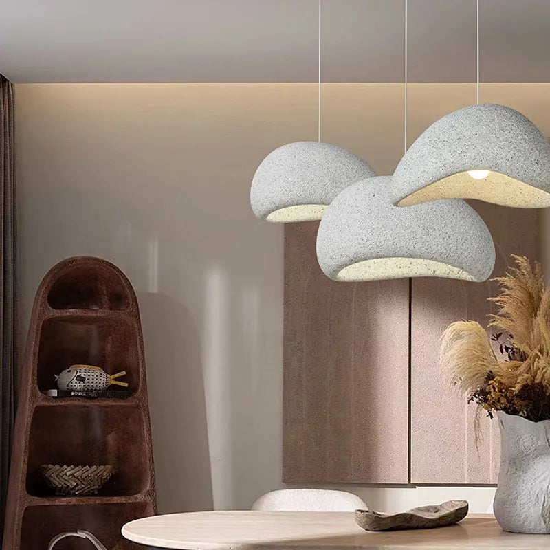 Minimalist Nordic Wabi-Sabi E27 LED Chandelier - Illuminate Your Living Room with Subtle Elegance