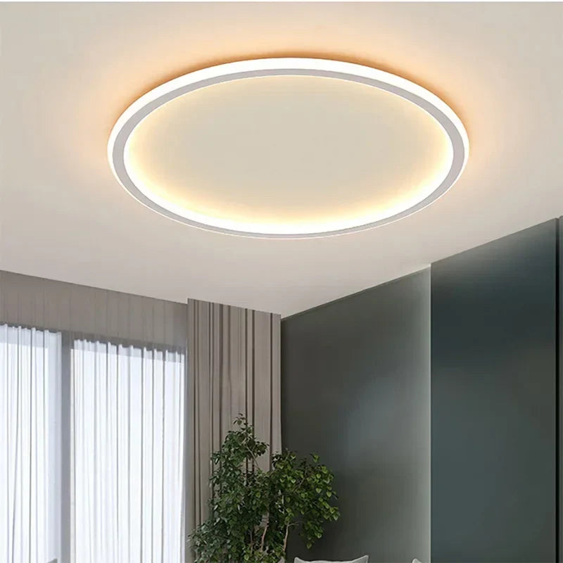 Nordic Minimalist LED Ceiling Light - Perfect for Bedroom, Living Room, Aisle, Study Room, Balcony - Circular Remote Control Chandelier for Stylish Lighting