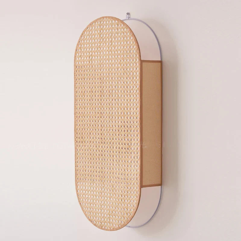 Style Rattan Wall Lamp - Vintage Elegance with Japanese Wabi Sabi Hand-woven Design