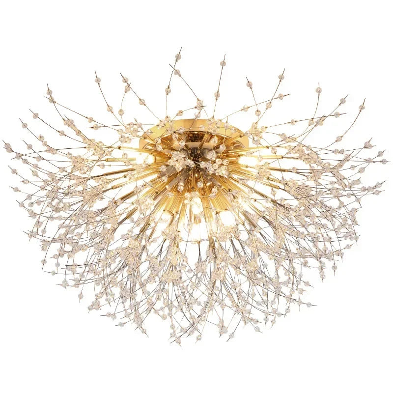 Nordic Dandelion LED Chandelier Ceiling Lamp - Sparkling Ball and Snowflake Ceiling Lights - Perfect for Living Room, Bedroom, and Dining - Indoor Lighting