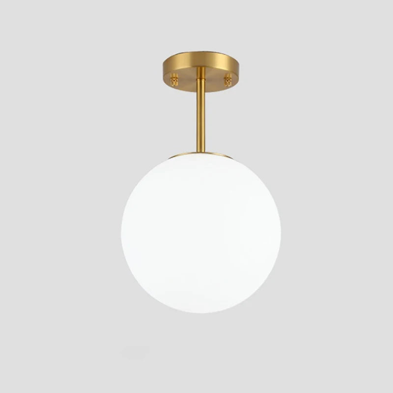 Modern Round Glass Ball Ceiling Lamp - Aisle and Corridor Surface Mounted Decor Ceiling Lights with Milky Frosted Glass Cover (G9/E27)
