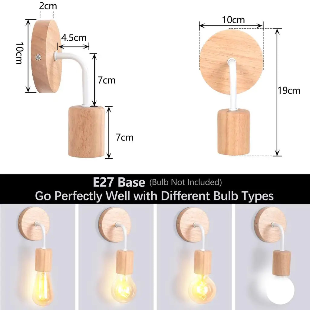 Ella's Vintage Industrial Wood Wall Lamp