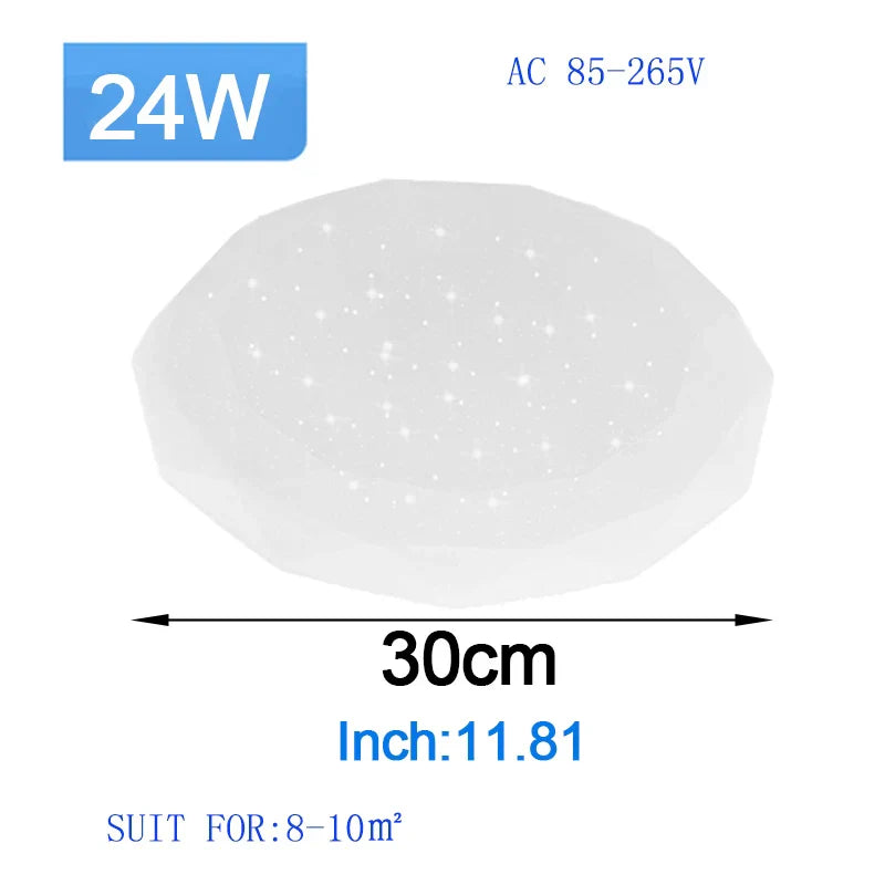 Starry Sky LED Ceiling Lamp - Modern Lighting Fixture for Dining Room, Living Room, and Bedroom - 36W and 24W Options