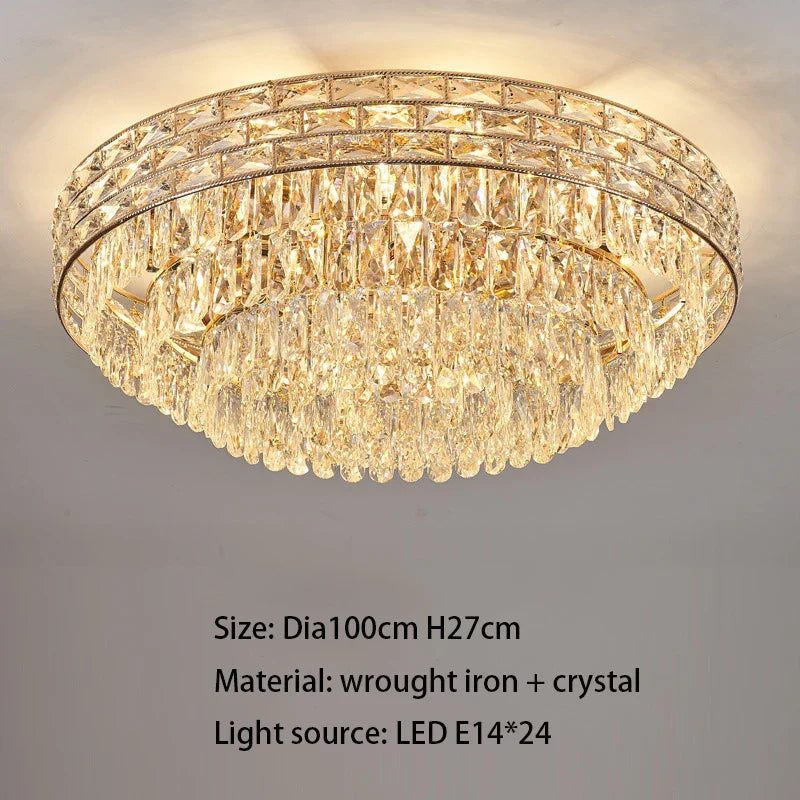 New Modern Crystal Ceiling Lamp - Light Luxury Design for Living, Dining, and Bedroom Spaces