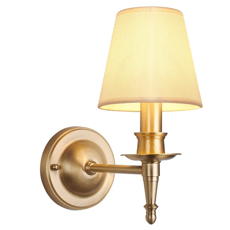 Eleanor - Full Copper American Wall Lamp Bedroom Bedside Lamp European Lighting Modern Simple Living Room Creative Corridor