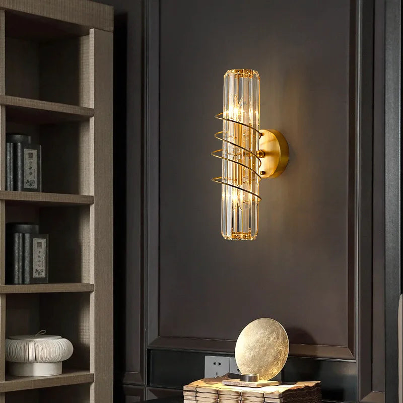 Ella's Nordic Minimalist Crystal Wall Lamp - Stylish Lighting for Your TV Background and Aisle