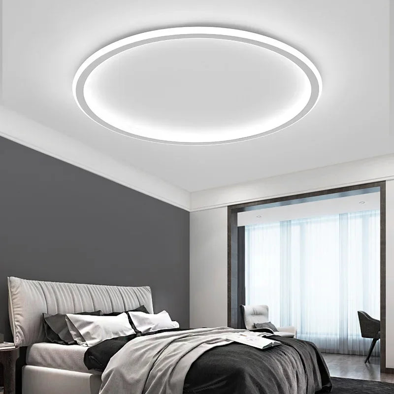 Nordic Minimalist LED Ceiling Light - Perfect for Bedroom, Living Room, Aisle, Study Room, Balcony - Circular Remote Control Chandelier for Stylish Lighting