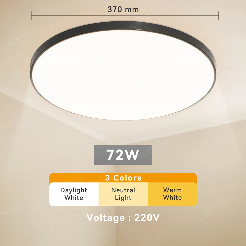Modern Black Frame LED Ceiling Chandelier - Versatile Lighting for Home Decor