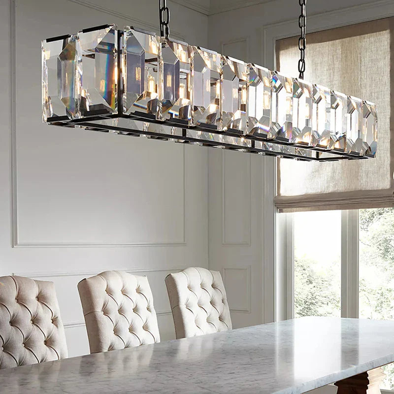 Timeless Classic American LED Crystal Chandelier - Available in Gold, Silver, and Black Finishes, Perfect for Dining Rooms