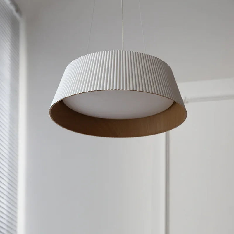 Minimalism Designer Wood Grain Ceiling Lamp - LED Dining Room, Bedroom, Kitchen Decoration Chandelier - Available in Black and White - Premium Lighting Fixture