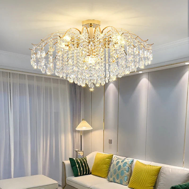 Elegant French Light Luxury Crystal Chandelier - Ideal for Atmosphere in Living and Dining Rooms - New Nordic Design