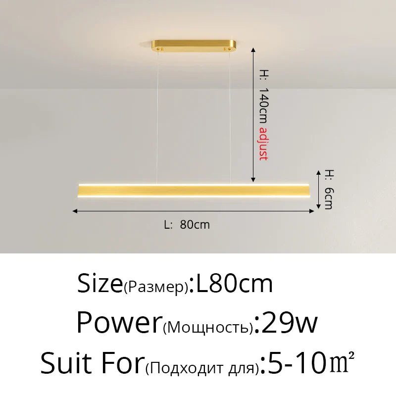 Contemporary LED Chandelier - Minimalist Elegance for Home Villas, Living Rooms, Bedrooms, Dining Rooms, and Studies