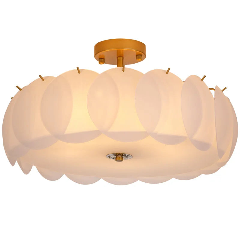 Modern Light Luxury Round Glass Ceiling Chandelier - Ideal for Living Room Decoration, Bedroom, Study, and LED Indoor Lighting for Home