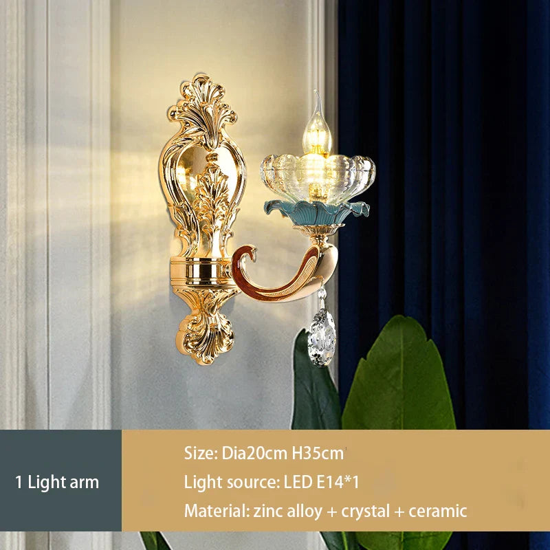 Elegant European Crystal Ceramic Chandelier - A Modern Light Luxury Fixture for Living Rooms, Bedrooms, Dining Rooms, and Villa Duplex Buildings