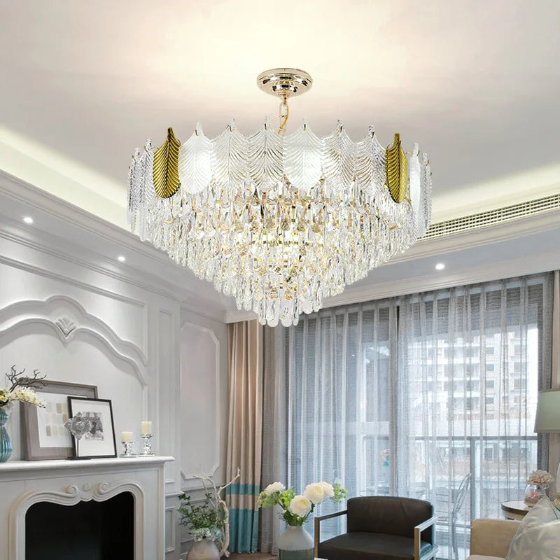 Light Luxury Crystal Chandelier - Elegance for Living, Dining, and Bedroom Illumination
