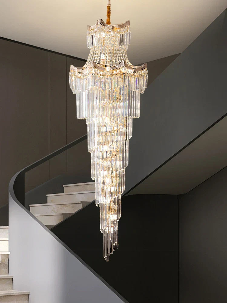 New Design Villa Living Room Crystal Chandelier - Grandeur for High Ceilings, Hotel Lobbies, and Staircase Illumination
