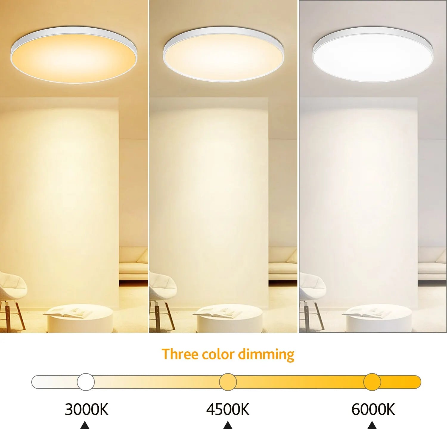 High-Brightness 40W Embedded 15 Inch Ceiling Light - Mosquito-Proof, Switchable CCT - Ideal for Bedrooms and Corridors