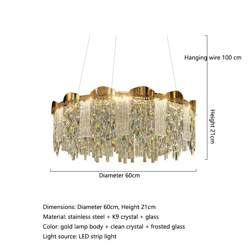 Elegant Modern Circular Crystal Chandeliers - Adding Light Luxury and Creativity to Your Living Room, Dining Room, and More