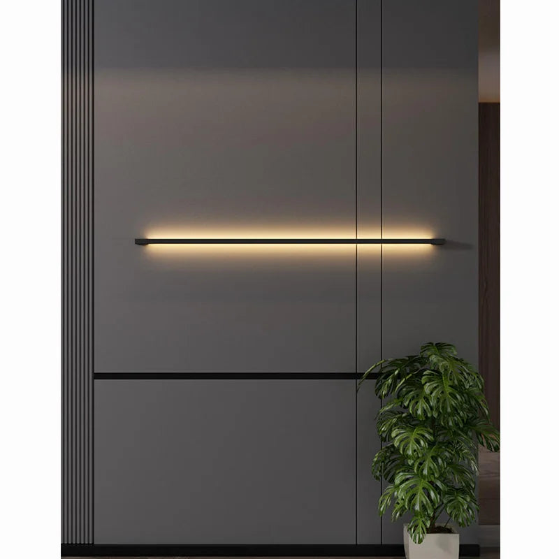 Modern Extremely Narrow Black Long Strip Wall Lamp - Ideal for Corridor, Bedroom, Bedside, Living Room Decoration, Bar-Shaped Lighting Fixtures
