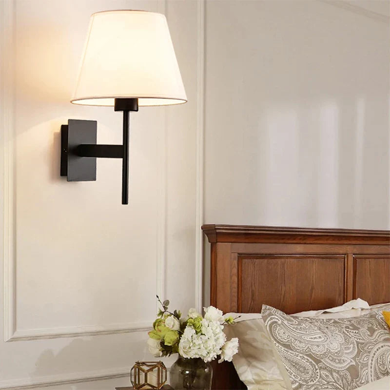 Modern Simple Bedroom Fabric Wall Lamp - LED Wall Light for Corridor, Aisle, Study, Bedside Fixtures - Wall Sconce Lamps AC85-265V