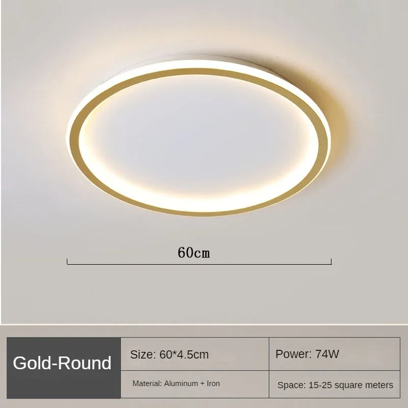 Nordic Minimalist LED Ceiling Light - Perfect for Bedroom, Living Room, Aisle, Study Room, Balcony - Circular Remote Control Chandelier for Stylish Lighting