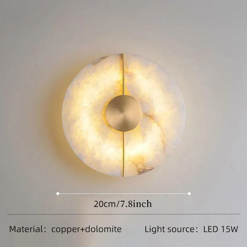 Nordic Modern Creative Marble Wall Lamp - Gold Copper Accents and LED Sconce for Stylish Living Room and Bedroom Decoration