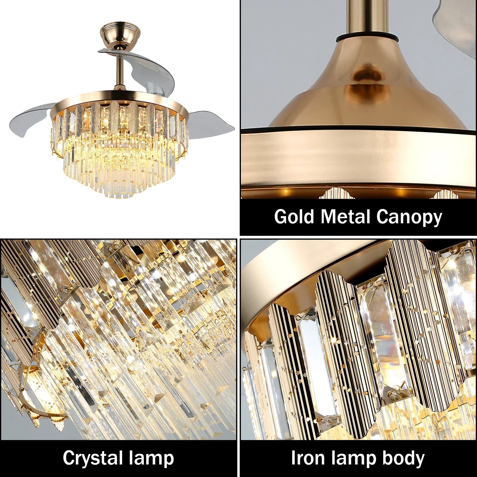 Modern Ceiling Fan With Led Light  Smart APP Remote Contro Reversible BLDC Intelligent Fandelier Lamp Indoor Fixture Adjustable