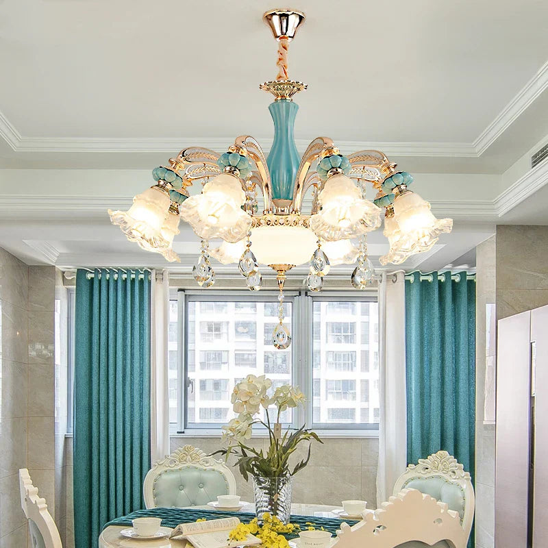Elegant European-Style Crystal Chandelier - A Romantic and Fashionable Lighting Fixture for Living Rooms, Bedrooms, Dining Rooms, Studies, and Villa Duplexes
