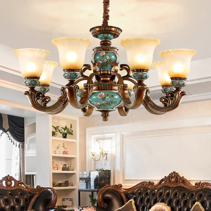 New European Vintage Resin Chandelier - Create a Luxurious Atmosphere in Your Villa, Restaurant, or Bedroom