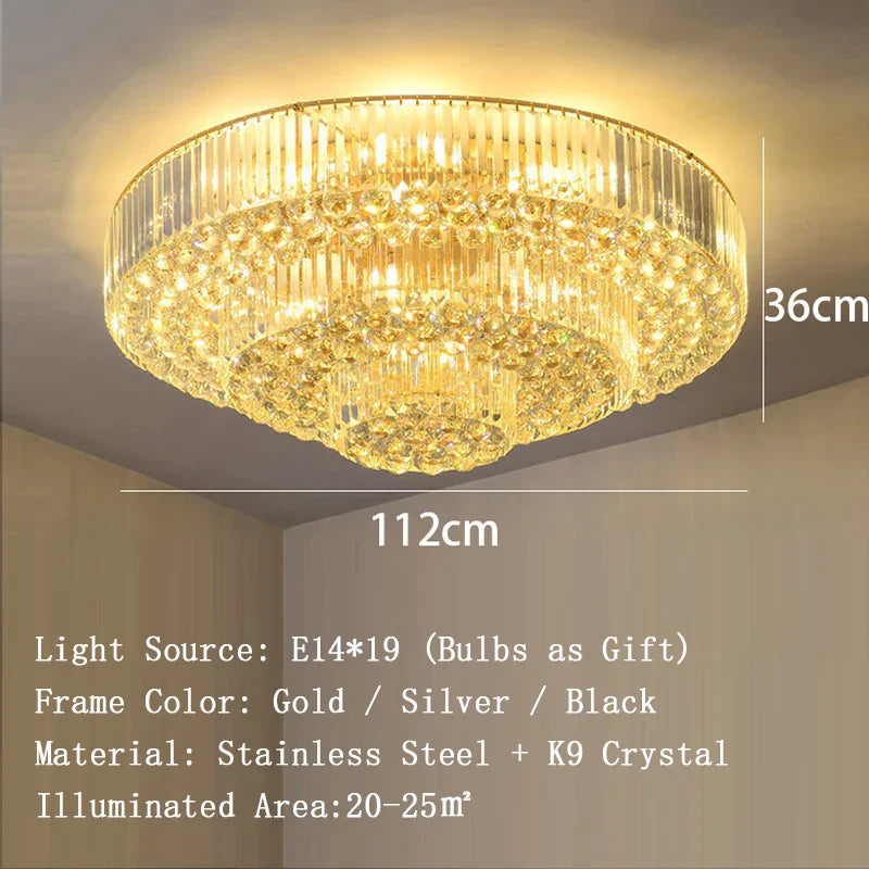 Dimmable LED Ceiling Lights - Classical Elegance with Remote Control for Living Room Decor