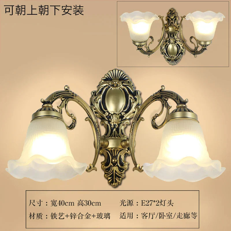 European Retro LED Wall Lamp - Vintage Elegance for Your Living Room and More