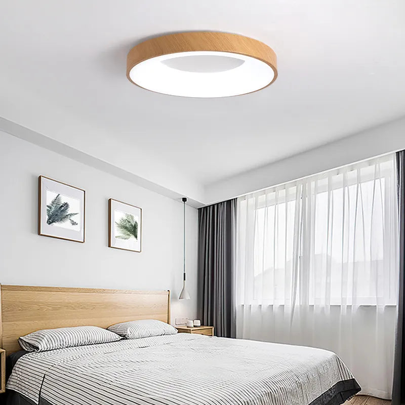 Modern LED Wood Grain Ceiling Lamp - Stylish Room Decoration for Every Space