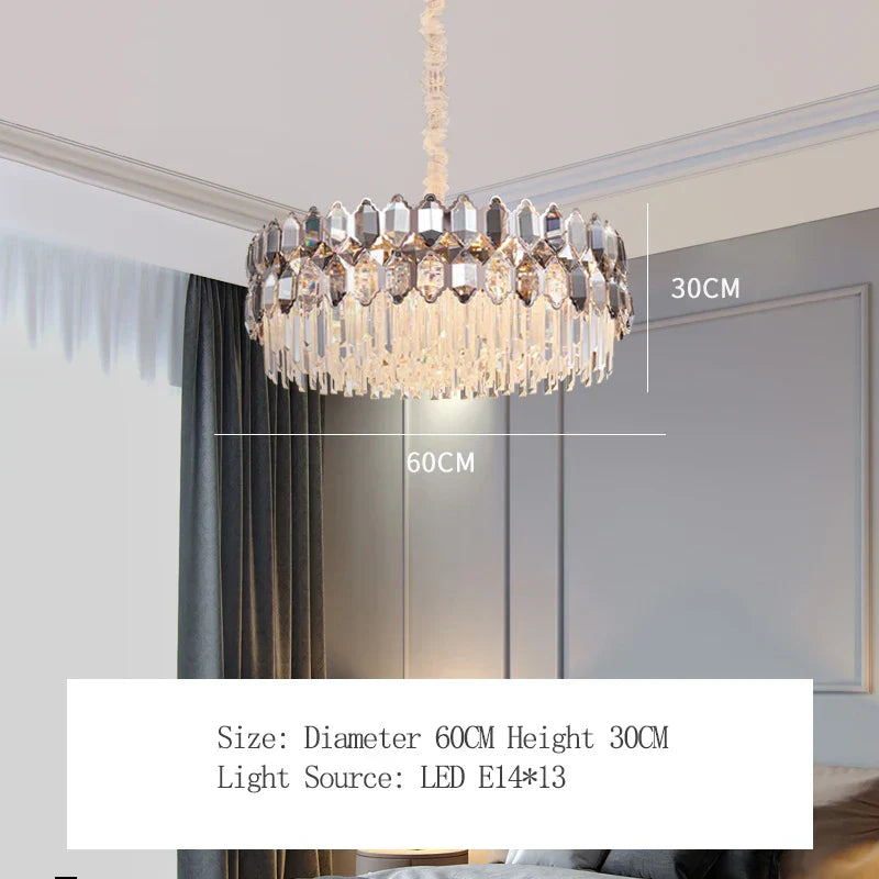Elegant Crystal Chandelier with a Touch of Light Luxury - Post-Modern Golden Beauty for Living Rooms, Dining Rooms, and Bedrooms
