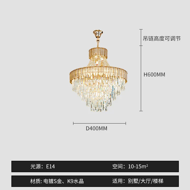 High-End Crystal Chandelier - Artistic Lighting for Living and Dining Spaces, Luxury Hotels, and Duplex Homes