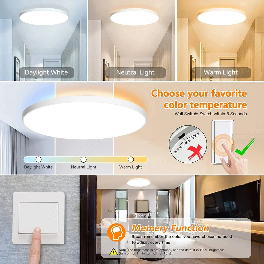 Modern Black Frame LED Ceiling Chandelier - Versatile Lighting for Home Decor