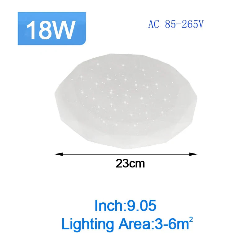 Starry Sky LED Ceiling Lamp - Modern Lighting Fixture for Dining Room, Living Room, and Bedroom - 36W and 24W Options