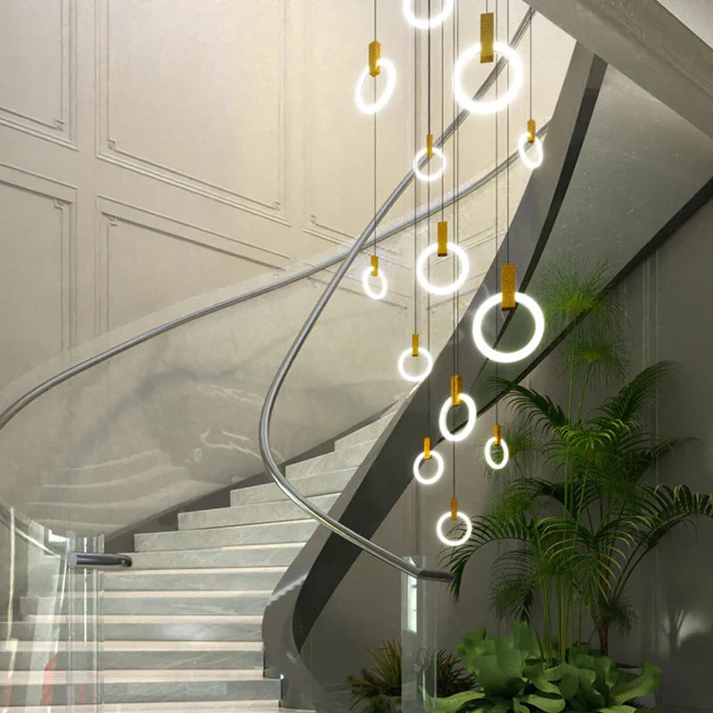 Elegant LED Branch Chandelier - Illuminate Your Duplex Living Room with Stunning Design