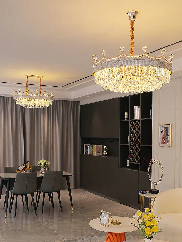 Living Room Chandelier - Light Luxury Crystal Elegance for Modern Dining and Bedroom Ambiance