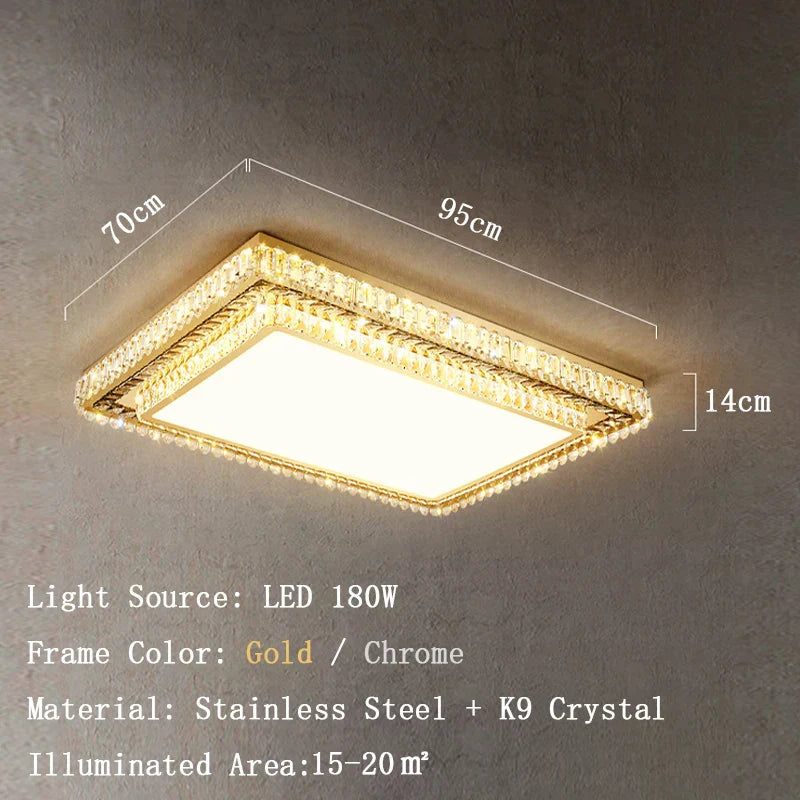 Modern LED Crystal Ceiling Lights - Contemporary Elegance for Bedrooms and Beyond