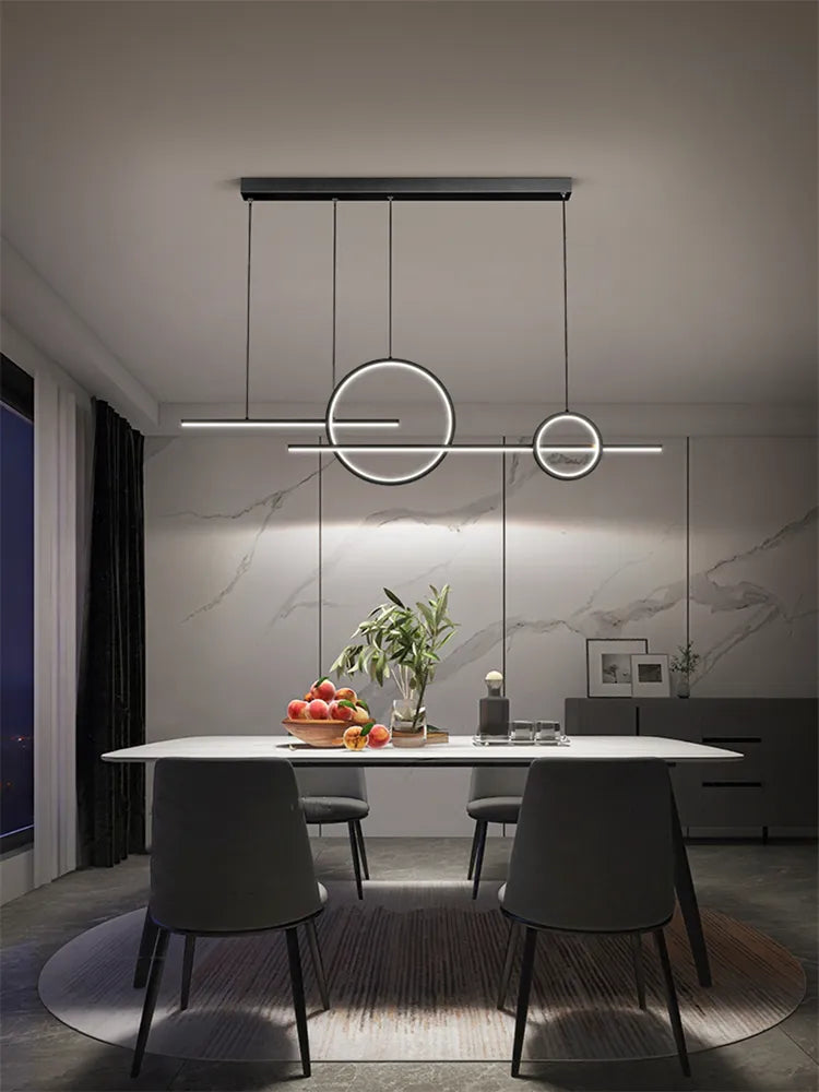 Contemporary LED Restaurant Chandelier - Minimalist Elegance for Living and Dining Spaces with Creative Design