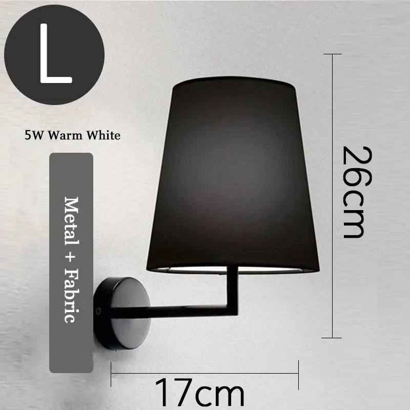 Modern Simple Bedroom Fabric Wall Lamp - LED Wall Light for Corridor, Aisle, Study, Bedside Fixtures - Wall Sconce Lamps AC85-265V