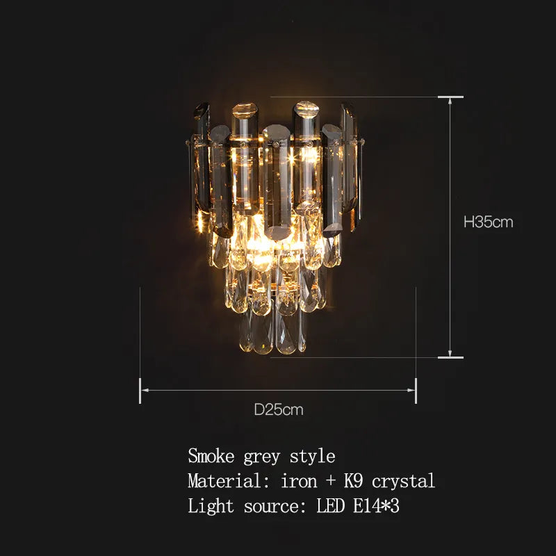 Stella - Crystal New Indoor Decorative Modern LED Wall Lamps For Bedroom Bedside Living Study Room Corridor Aisle Home Lights Lighting