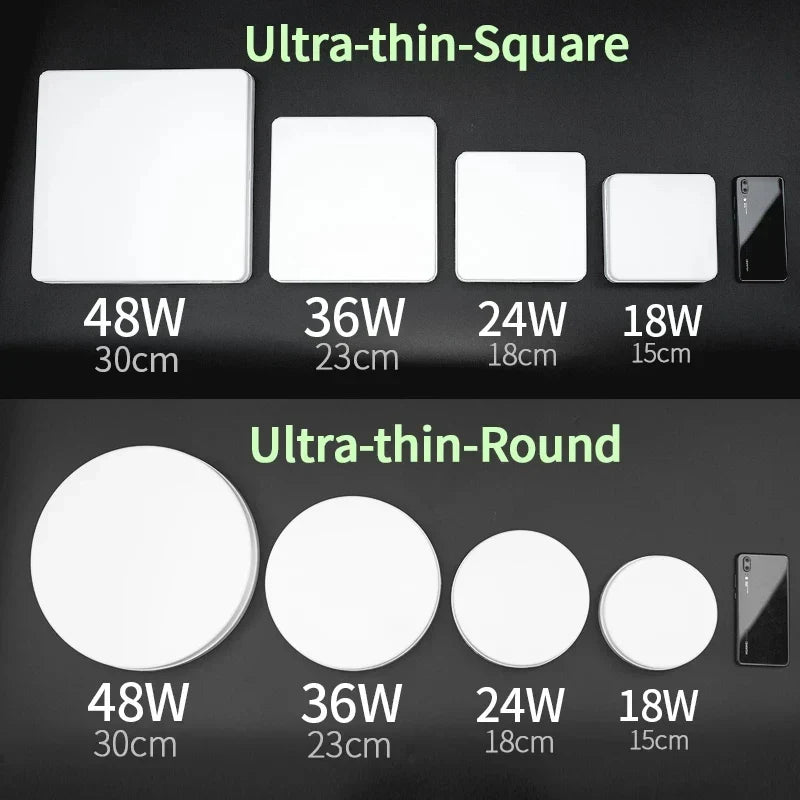 New Round/Square LED Ceiling Lights - Various Wattages and Light Tones - Ideal for Living Rooms and Bathrooms